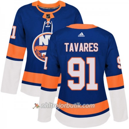Dame Ishockey New York Islanders Tröja John Tavares 91 Adidas 2017-2018 Blå Authentic